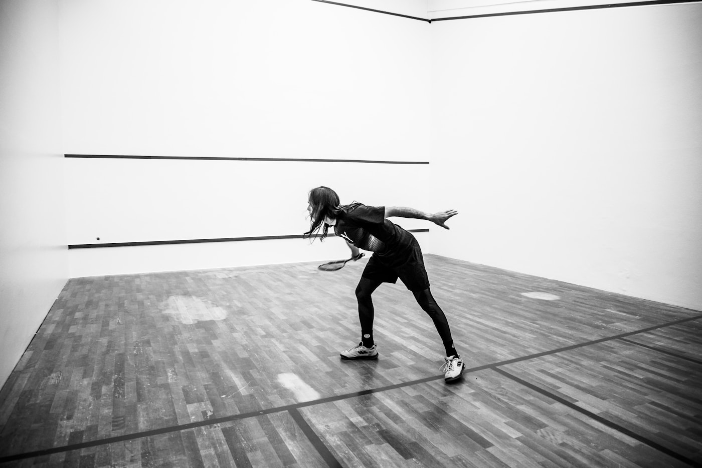 Squashspieler in Aktion